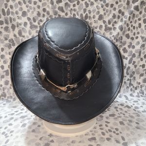 Leather Embossed Outback Hat